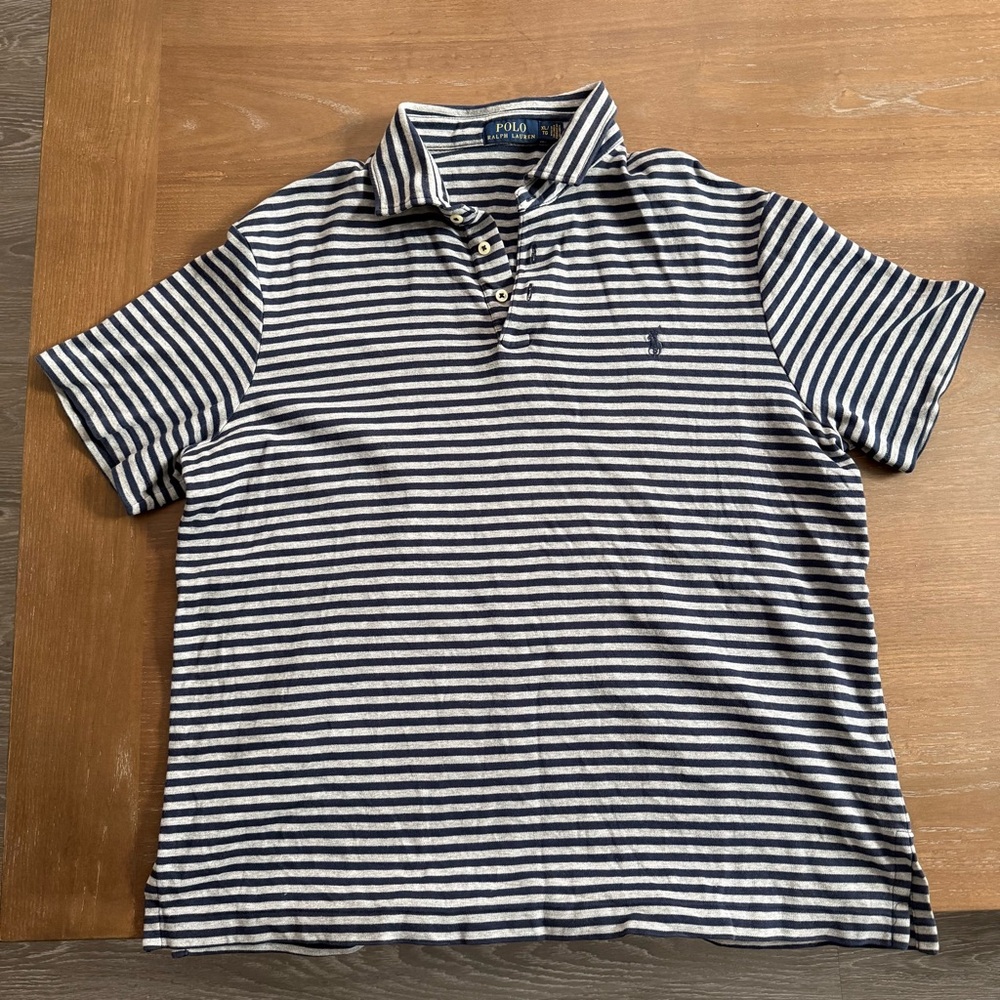 Polo by Ralph Lauren Black and White Striped Polo Shirt